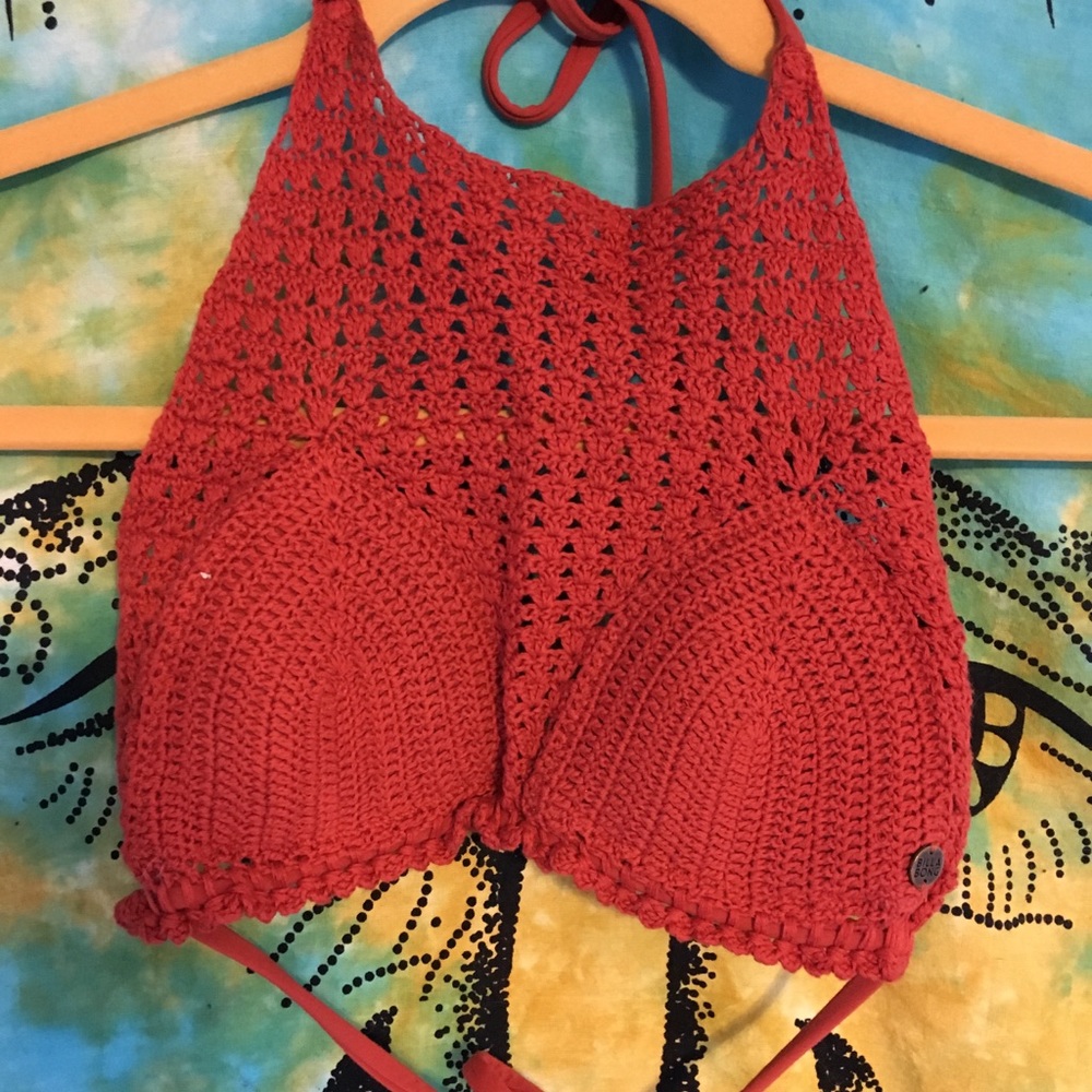 Burnt Orange Billabong Crochet Top